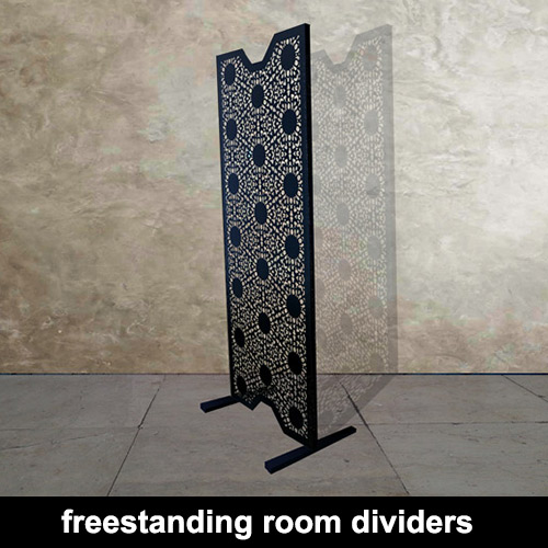 Freestanding Laser cut metal screens perfect as room dividers