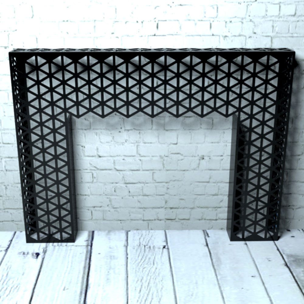 Black Console Table with Geo Triangles