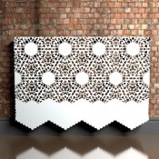 Nottingham  Lace Heavy Trim Pattern Wall mounted Radiator cover by Couture Cases